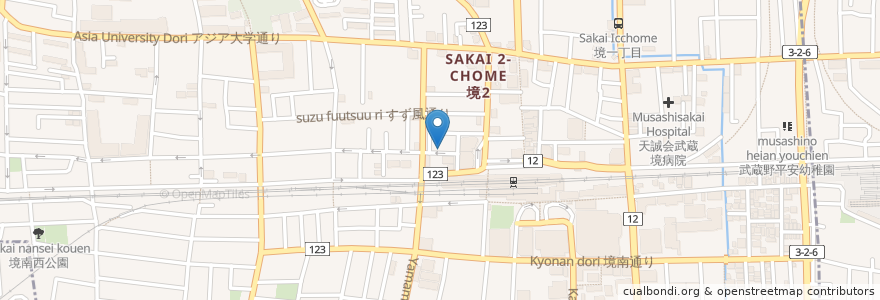 Mapa de ubicacion de なごみ薬局 en ژاپن, 東京都, 武蔵野市.