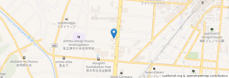Mapa de ubicacion de くら寿司 en Japan, Präfektur Kanagawa, 厚木市.
