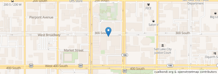 Mapa de ubicacion de Junior's Tavern en États-Unis D'Amérique, Utah, Salt Lake County, Salt Lake City.