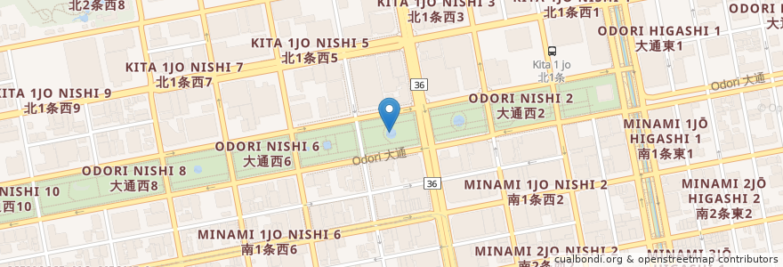 Mapa de ubicacion de 大通西4 en Jepun, 北海道, 石狩振興局, 札幌市, 中央区.