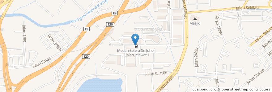 Mapa de ubicacion de Medan Selera Sri Johor C Jalan Jelawat 1 en Malasia, Selangor, Kuala Lumpur, Cheras.