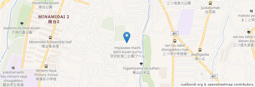 Mapa de ubicacion de 宮沢町第二公園プール en Japón, Prefectura De Kanagawa, Yokohama, 瀬谷区.