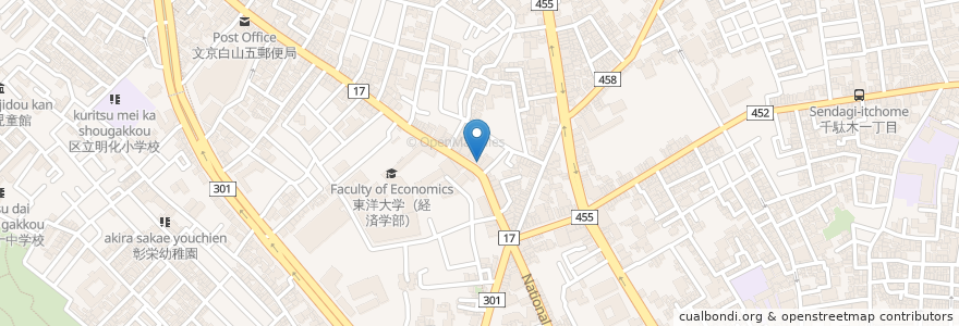 Mapa de ubicacion de はま寿司 en ژاپن, 東京都, 文京区.