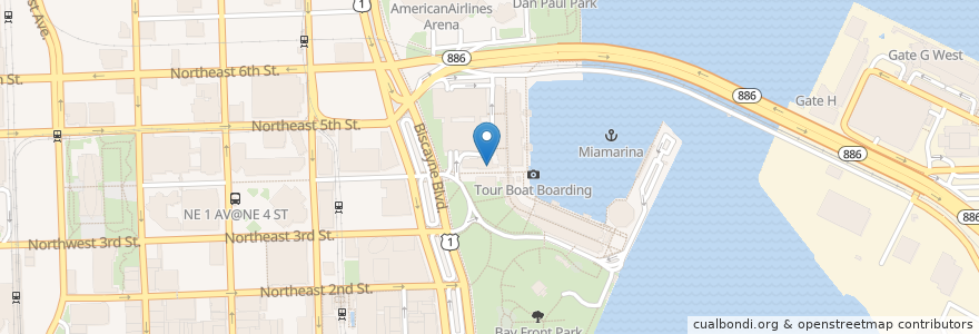 Mapa de ubicacion de Bubba Gump Shrimp Company en United States, Florida, Miami-Dade County, Miami.