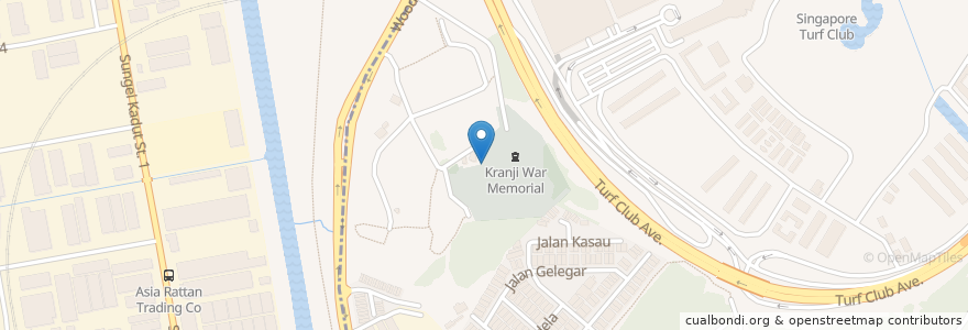 Mapa de ubicacion de Kranji War Memorial en シンガポール, Northwest.