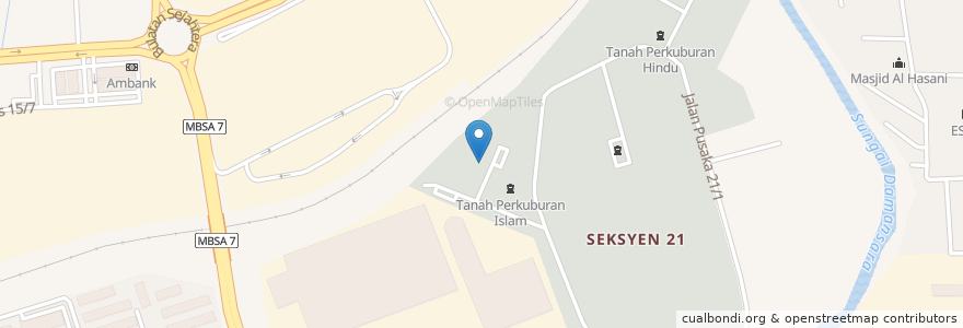 Mapa de ubicacion de Seksyen 21 Cemeteries en Malásia, Selangor, Shah Alam.