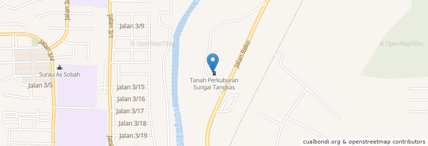 Mapa de ubicacion de Tanah Perkuburan Sungai Tangkas en Малайзия, Селангор, Majlis Perbandaran Kajang.