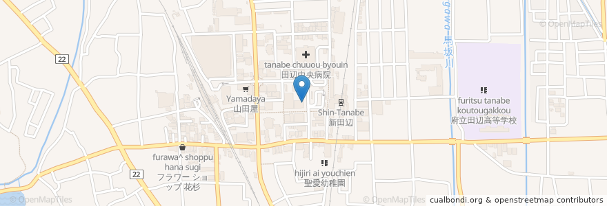 Mapa de ubicacion de なか卯 en 日本, 京都府, 京田辺市.