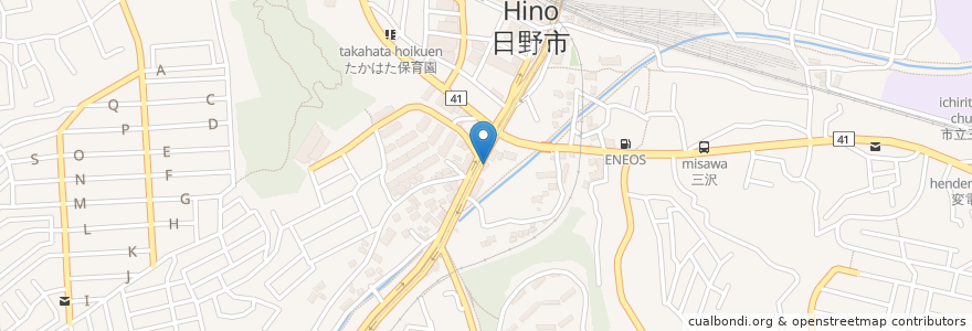 Mapa de ubicacion de 鈴木耳鼻咽喉科 en Japón, Tokio, Hino.