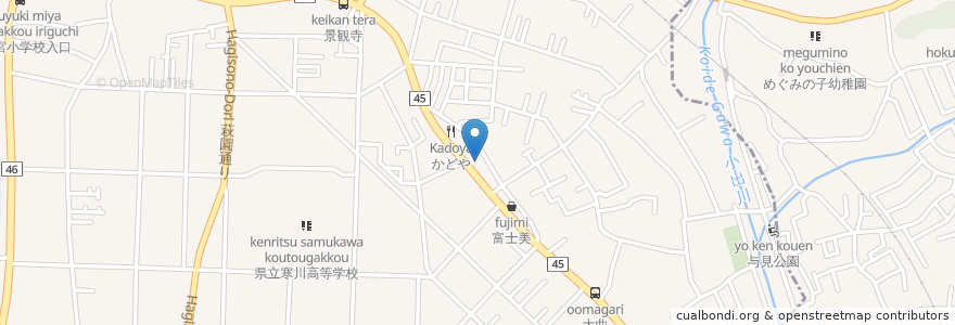 Mapa de ubicacion de ステージドリーム en Japon, Préfecture De Kanagawa, 高座郡, 寒川町.