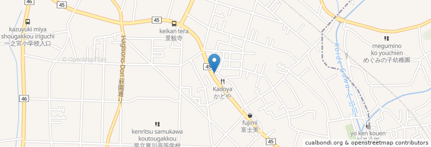 Mapa de ubicacion de 小上海 en Japan, 神奈川県, 高座郡, 寒川町.