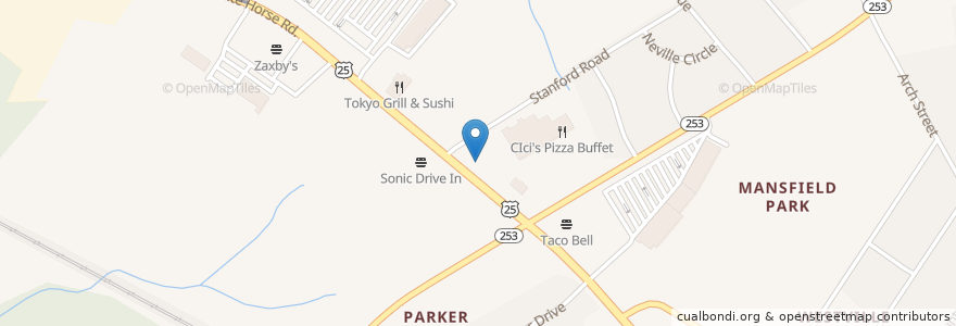 Mapa de ubicacion de Long John Silver's en 미국, 사우스캐롤라이나, Greenville County, Parker.