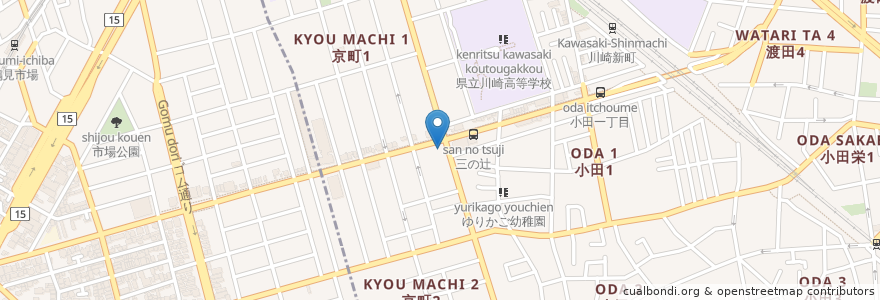 Mapa de ubicacion de 不二家レストラン en Japan, Kanagawa Prefecture, Kawasaki, Yokohama, Tsurumi Ward.