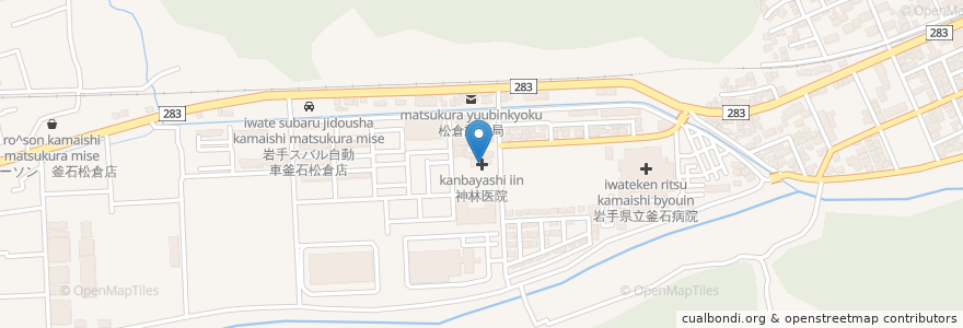 Mapa de ubicacion de 神林医院 en 日本, 岩手県, 釜石市.