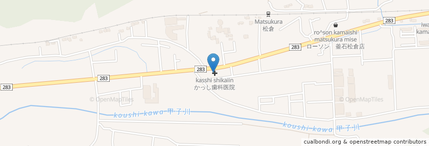 Mapa de ubicacion de かっし歯科医院 en 日本, 岩手県, 釜石市.