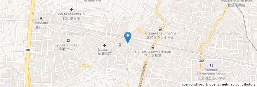 Mapa de ubicacion de 元祖寿司 (Gansozushi) en Jepun, 東京都, 世田谷区.