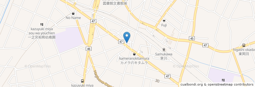 Mapa de ubicacion de 信ちゃん en Japan, Kanagawa Prefecture, Koza County, Samukawa.