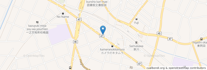 Mapa de ubicacion de 吉野家 en Япония, Канагава, Кодза, Самукава.