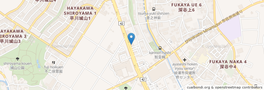 Mapa de ubicacion de くら寿司 en Japón, Prefectura De Kanagawa, 綾瀬市.