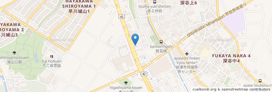 Mapa de ubicacion de バーミヤン en Japan, 神奈川県, 綾瀬市.