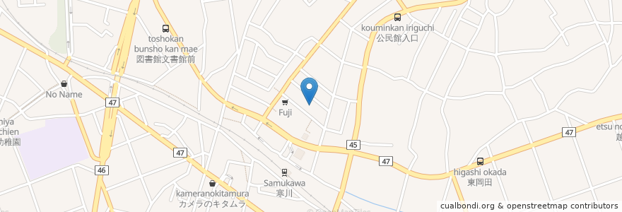 Mapa de ubicacion de ドラッグセイムス 寒川駅前薬局 en ژاپن, 神奈川県, 高座郡, 寒川町.