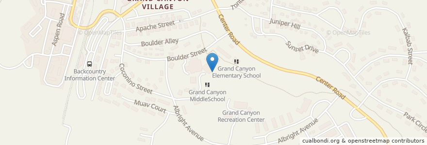 Mapa de ubicacion de Grand Canyon High School en Estados Unidos Da América, Arizona, Coconino County, Grand Canyon Village, Grand Canyon Village.