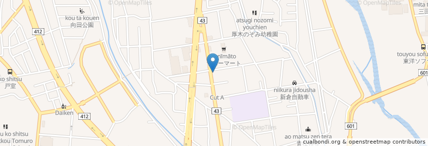 Mapa de ubicacion de コメダ珈琲店 厚木・妻田FC店 en 日本, 神奈川県, 厚木市.