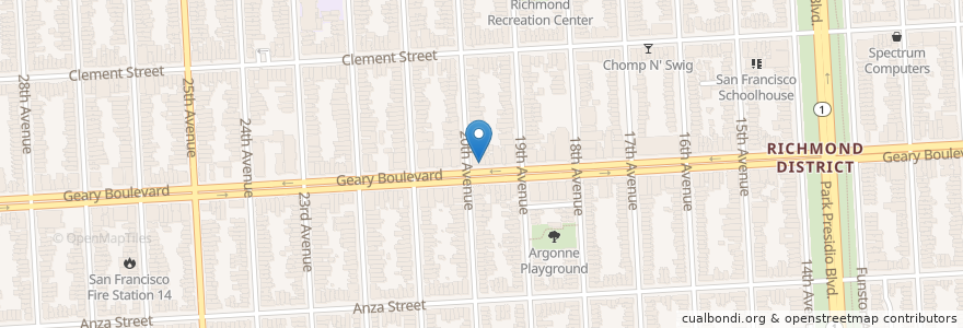 Mapa de ubicacion de Gaspare's en 美利坚合众国/美利堅合眾國, 加利福尼亚州/加利福尼亞州, 旧金山市县/三藩市市縣/舊金山市郡, 旧金山.