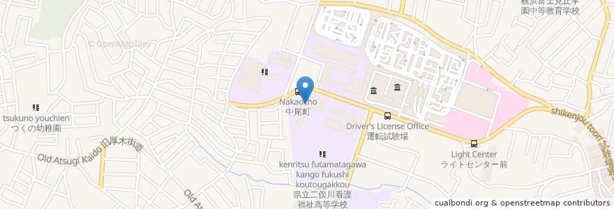 Mapa de ubicacion de 神奈川県立よこはま看護専門学校 en 일본, 가나가와현, 요코하마시, 旭区.