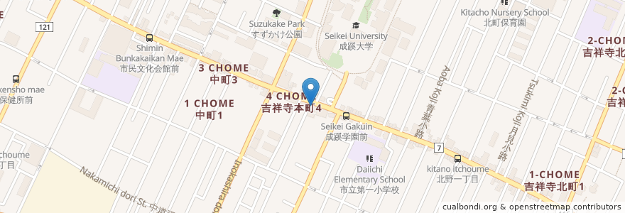 Mapa de ubicacion de Cafe de Leger en Japão, Tóquio, 武蔵野市.