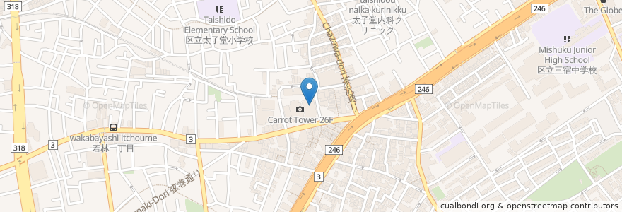Mapa de ubicacion de 世田谷パブリックシアター en اليابان, 東京都, 世田谷区.