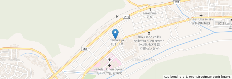 Mapa de ubicacion de 薬王堂　釜石小佐野店 en 日本, 岩手県, 釜石市.