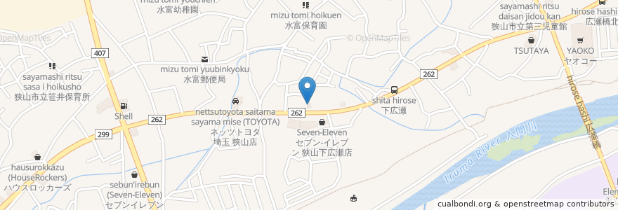 Mapa de ubicacion de すき家 en 日本, 埼玉県, 狭山市.