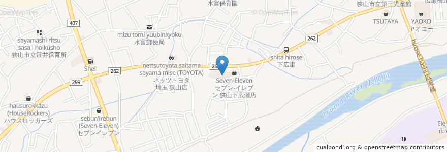 Mapa de ubicacion de ドラッグセイムス 上広瀬店 en Japon, Préfecture De Saitama, 狭山市.