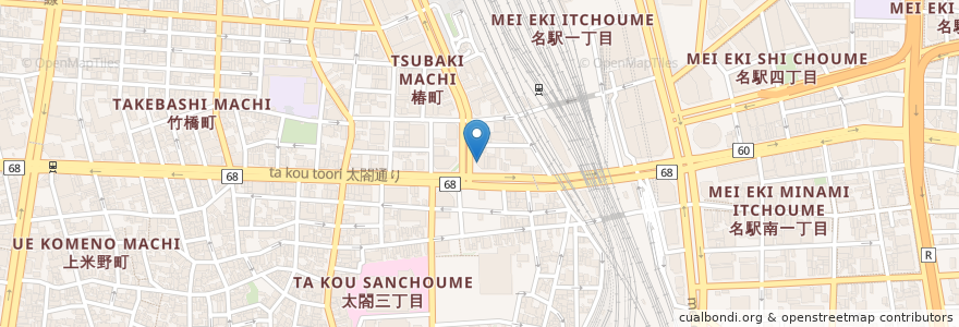 Mapa de ubicacion de 北陸銀行 en 日本, 愛知県, 名古屋市, 中村区.