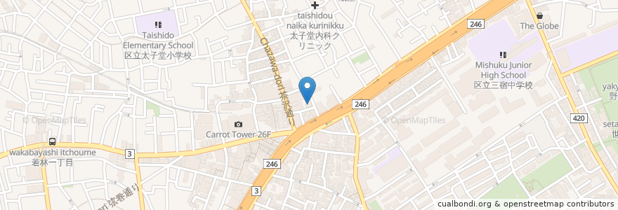 Mapa de ubicacion de 三軒茶屋北サイクルポート en Jepun, 東京都, 世田谷区.