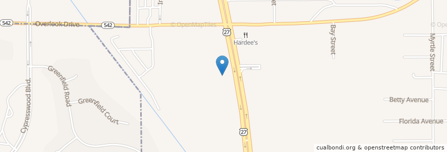 Mapa de ubicacion de McDonald's en ایالات متحده آمریکا, فلوریدا, Polk County.