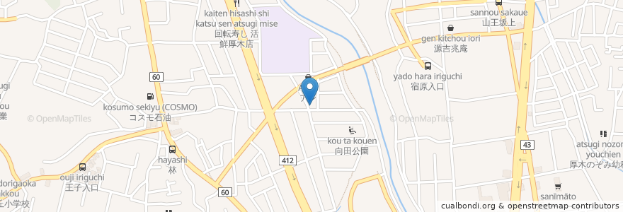 Mapa de ubicacion de 紫陽花 en ژاپن, 神奈川県, 厚木市.