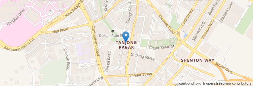 Mapa de ubicacion de Tanjong Pagar Food Centre en 싱가포르, Central.