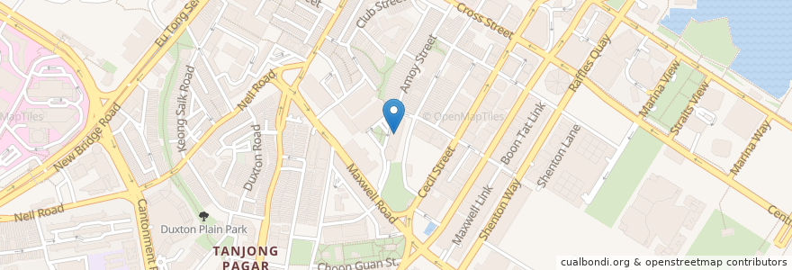 Mapa de ubicacion de Amoy Street Food Centre en Singapura, Central.