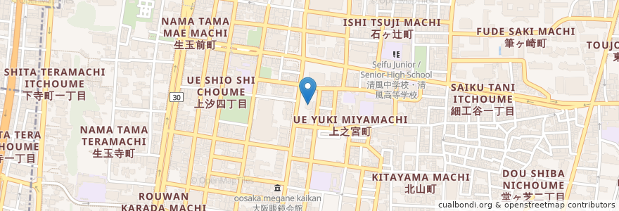 Mapa de ubicacion de 光照山正祐寺 en Japan, 大阪府, Osaka, 天王寺区.