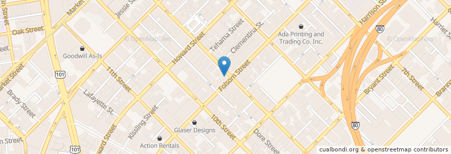 Mapa de ubicacion de Kama Sushi en Соединённые Штаты Америки, Калифорния, Сан-Франциско, San Francisco.