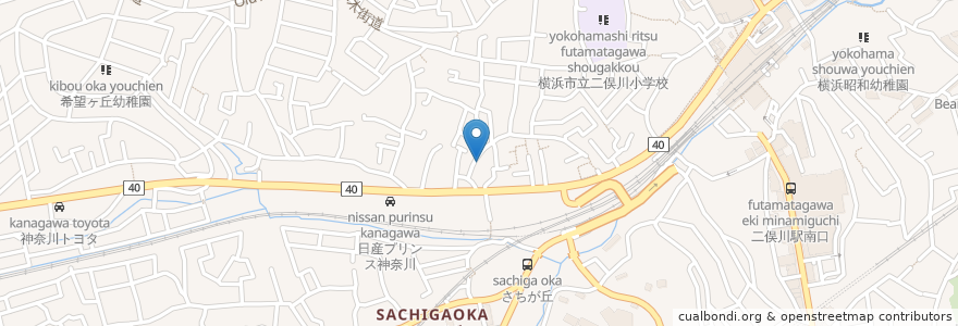 Mapa de ubicacion de 日吉神社 en Japan, Präfektur Kanagawa, Yokohama, 旭区.