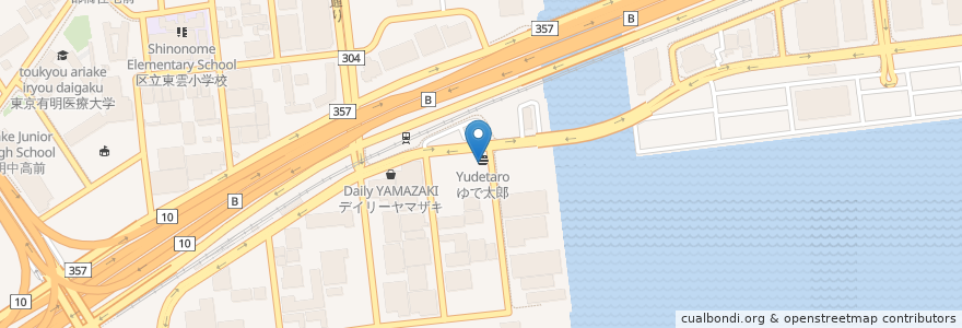 Mapa de ubicacion de ゆで太郎 en Japon, Tokyo, 江東区.