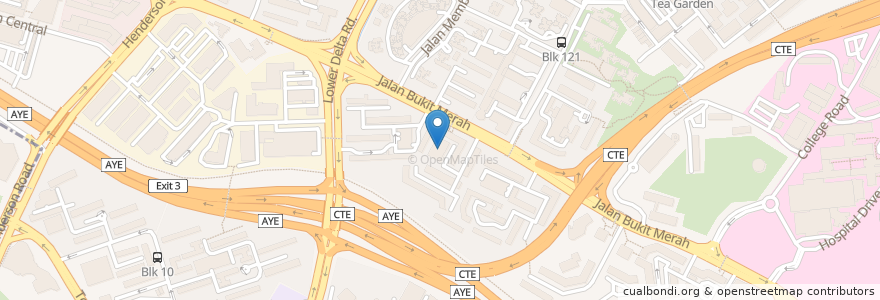 Mapa de ubicacion de Jalan Bukit Merah Food Centre en Singapura, Central.