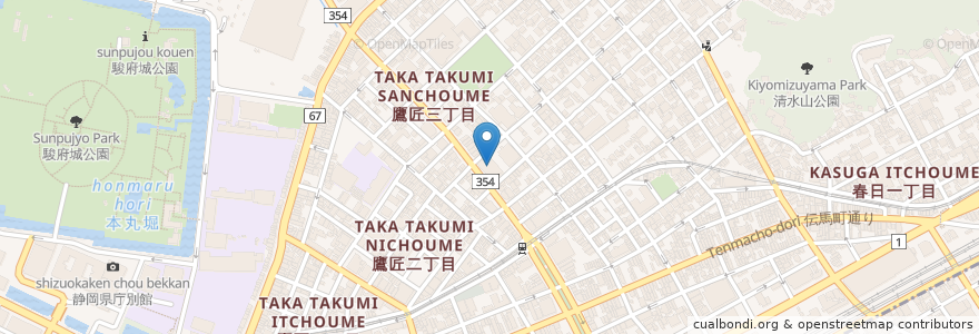 Mapa de ubicacion de しずおか信用金庫本店 en Japon, Préfecture De Shizuoka, Shizuoka, 葵区.