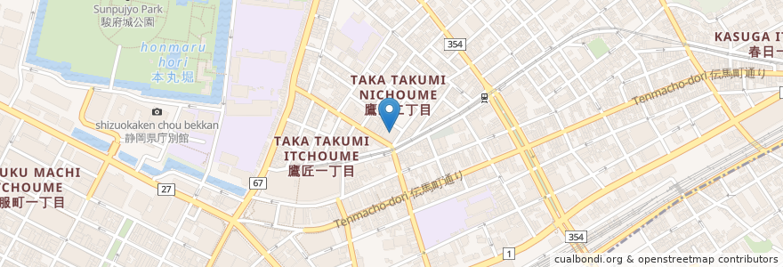 Mapa de ubicacion de 杏林堂スーパードラッグストア静岡鷹匠店 en Japon, Préfecture De Shizuoka, Shizuoka, 葵区.