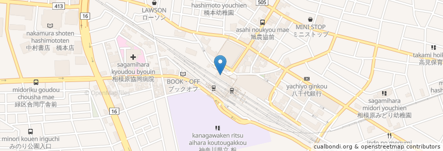 Mapa de ubicacion de 東京チカラめし en Japón, Prefectura De Kanagawa, 相模原市, 緑区.
