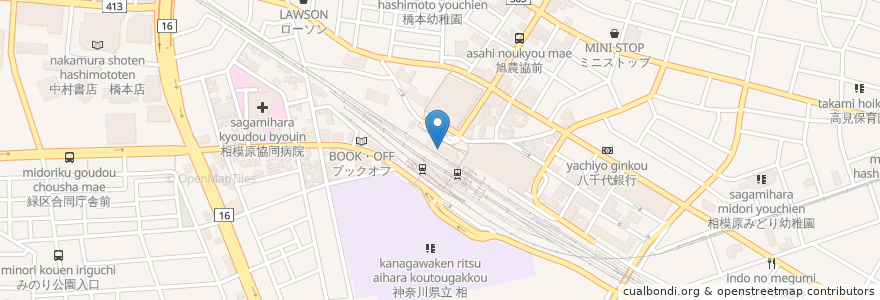 Mapa de ubicacion de いとう歯科クリニック en Japan, 神奈川県, 相模原市, 緑区.