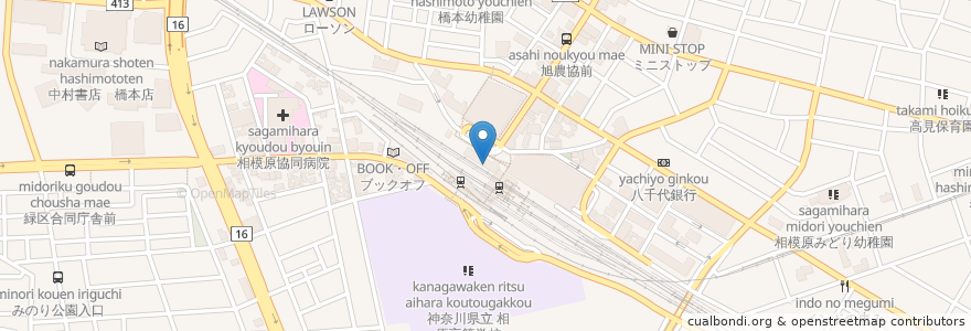 Mapa de ubicacion de てんや en ژاپن, 神奈川県, 相模原市, 緑区.